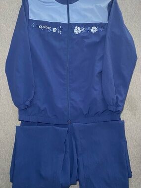 Vtg Blair Blue Tracksuit Windbreaker Jogging Set Women's Sz L 90’s